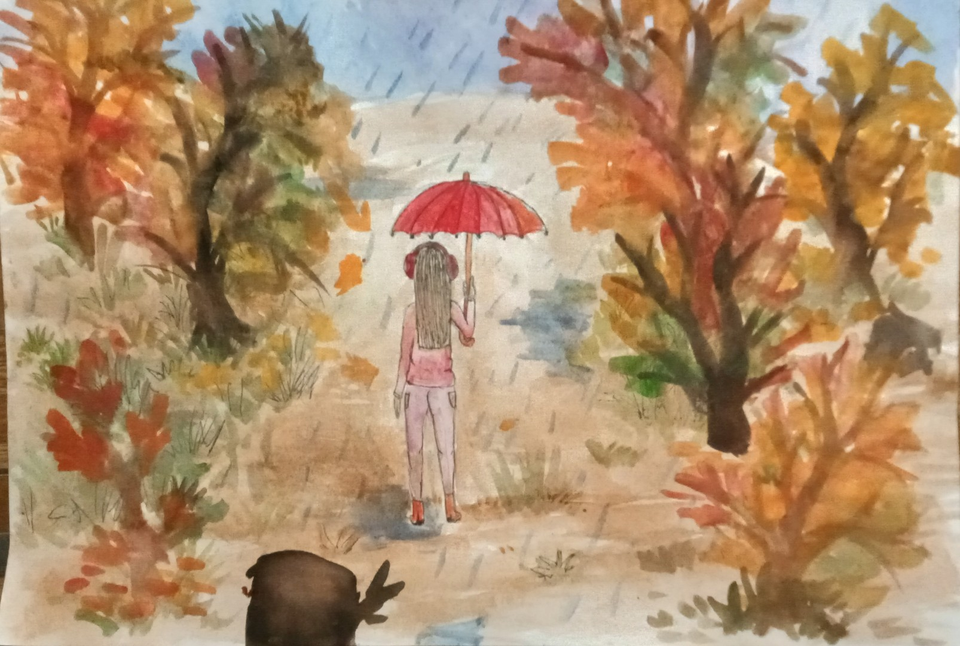 Детский рисунок - Осенняя пора