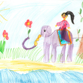 Рисунок "Путешествие принцессы Амиты и Верного Слоника" на конкурс "Конкурс детского рисунка по 2-й серии «Верный Слоник»"