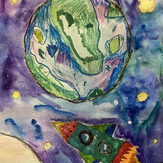 Рисунок "Космический полёт" на конкурс "Конкурс детского рисунка “Таинственный космос - 2022”"