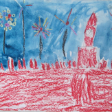 Рисунок "Спасская башня Московского Кремля в городе Москва" на конкурс "Конкурс детского рисунка “Города - 2018” вместе с Erich Krause"