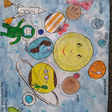 Рисунок "Хоровод планет" на конкурс "Конкурс детского рисунка “Таинственный космос - 2022”"