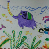 Рисунок "Амита и слоник в подводном царстве"