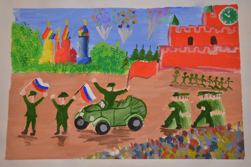 Детский рисунок - Парад Победы