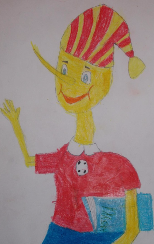 Детский рисунок - Приключения Буратино или Золотой ключик