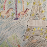 Рисунок "Ночной Париж" на конкурс "Конкурс детского рисунка “Города - 2018” вместе с Erich Krause"