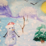 Рисунок "Снеговик в ожидании чуда" на конкурс "Конкурс рисунка "Новогоднее Настроение 2017""