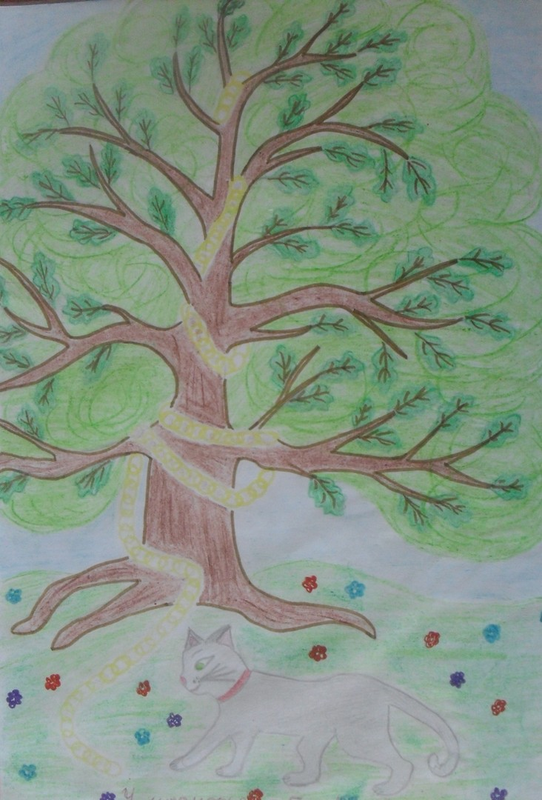 Детский рисунок - У лукоморья дуб зелёный
