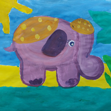 Рисунок "Розовый слон" на конкурс "Конкурс детского рисунка "Рисовашки - 1-5 серии""