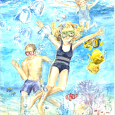 Рисунок "Моя семья на море" на конкурс "Конкурс детского рисунка “Чудесное Лето - 2019”"