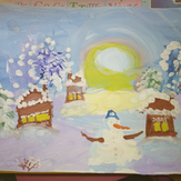 Рисунок "Зимнее утро" на конкурс "Конкурс детского рисунка “Города - 2018” вместе с Erich Krause"