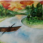 Одинокая лодка на закате, Дарья Нафталимова, 12 лет
