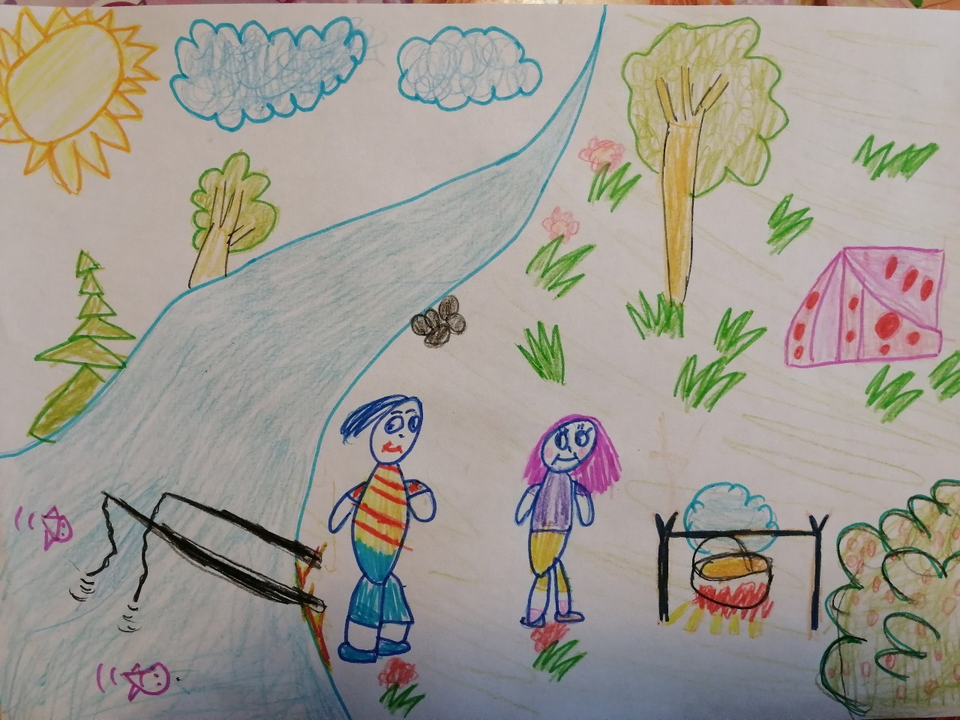 Детский рисунок - Летние каникулы