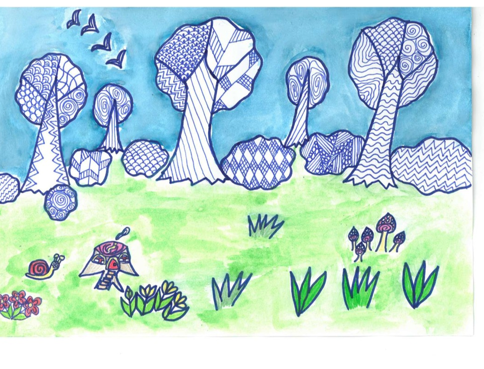 Детский рисунок - Чудный лес
