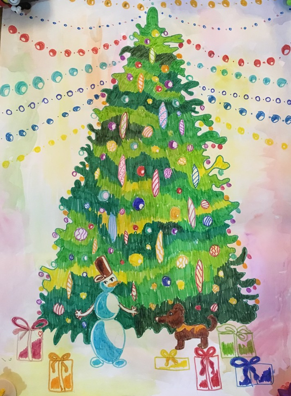 Детский рисунок - в ожидании новогоднего чуда