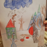 Рисунок "Снегирь в деревне" на конкурс "Конкурс творческого рисунка “Свободная тема-2019”"