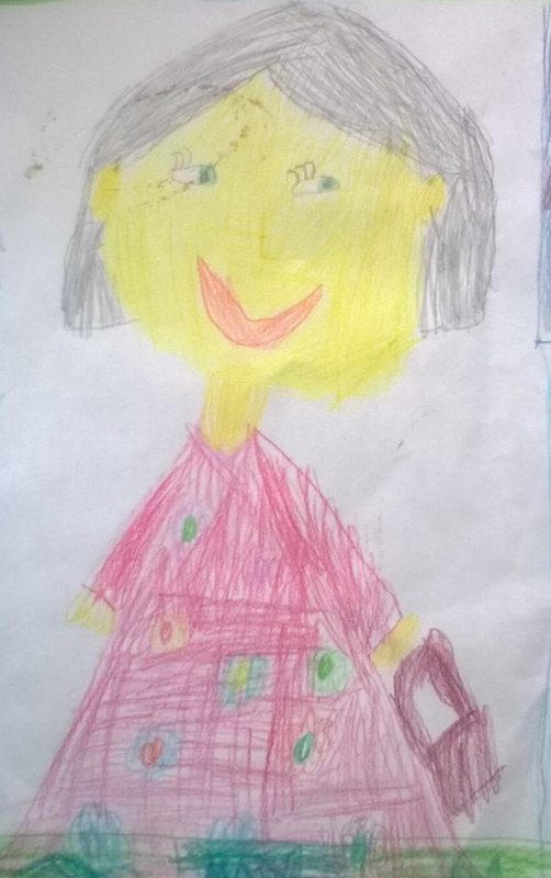 Детский рисунок - Мамин портрет