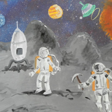Рисунок "На луне" на конкурс "Конкурс детского рисунка по 6-й серии сериала Рисовашки "На Луну""