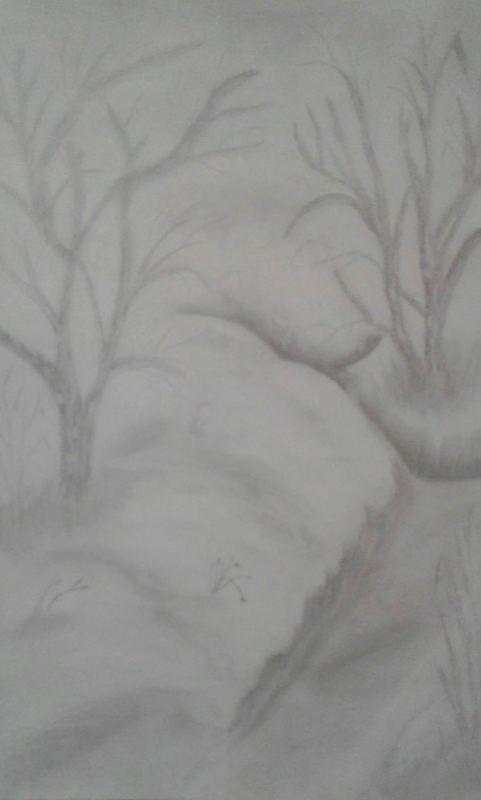 Детский рисунок - Мартовский снег