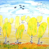 Рисунок "Осенняя пора" на конкурс "Конкурс творческого рисунка “Свободная тема-2019”"