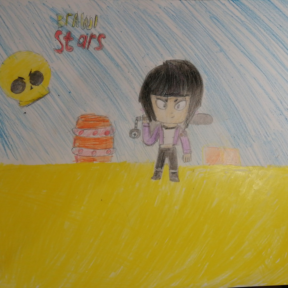 Детский рисунок - Бравл старс-биби