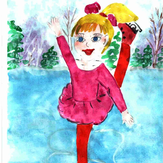 Рисунок "Принцесса на льду" на конкурс "Конкурс детского рисунка “Спорт в нашей жизни”"