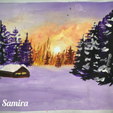 Рисунок "Уютный домик в лесу" на конкурс "Конкурс “Новогодняя Магия - 2020”"