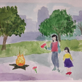 Рисунок "Вечный огонь" на конкурс "Конкурс детского рисунка "Моя семья 2017""