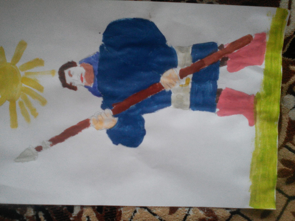 Детский рисунок - Силушка богатырская