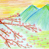 Рисунок "Весна в горах" на конкурс "Конкурс творческого рисунка “Свободная тема-2020”"