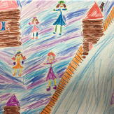 Рисунок "Моё село" на конкурс "Конкурс детского рисунка “Мой родной, любимый край”"