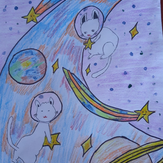 Рисунок "Животные в космосе" на конкурс "Конкурс детского рисунка “Таинственный космос - 2022”"