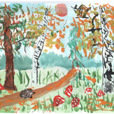 Рисунок "Осенний лес" на конкурс "Конкурс детского рисунка “Сказочная осень - 2018”"