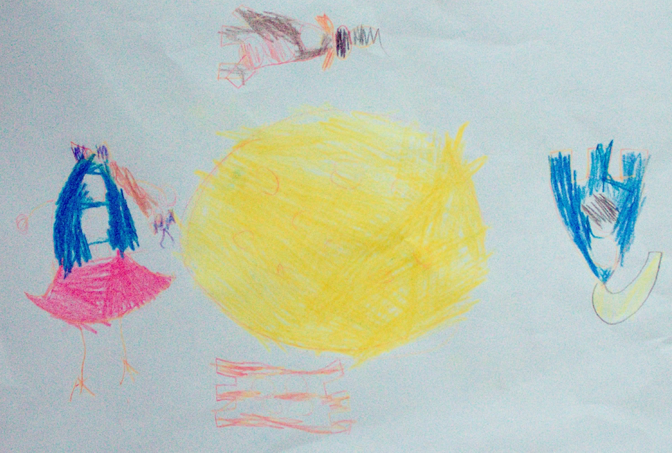 Детский рисунок - 4 ракеты