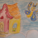 Рисунок "Пряничный домик для Эвелинки"