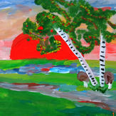 Рисунок "Осенний рассвет" на конкурс "Конкурс рисунка "Осенний листопад 2017""
