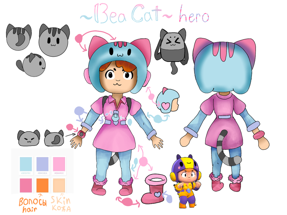 Детский рисунок - Bea Cat Hero
