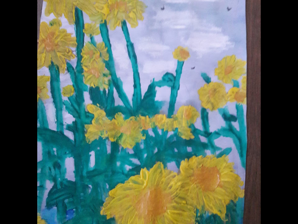 Детский рисунок - Осенние цветы