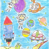 Рисунок "Волшебные сны о космосе" на конкурс "Конкурс детского рисунка "Рисовашки - 1-6 серии""