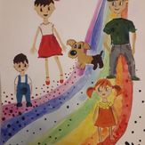 Рисунок "Разноцветная дружба" на конкурс "Конкурс детского рисунка по 5-й серии сериала Рисовашки "Мыльный пузырь""