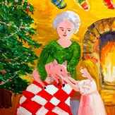Рисунок "с бабушкой тепло" на конкурс "Конкурс детского рисунка “Новогодняя Открытка-2019”"