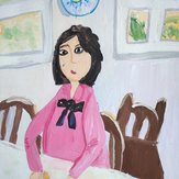 Рисунок "девочка с персиками" на конкурс "Конкурс творческого рисунка “Свободная тема-2021”"