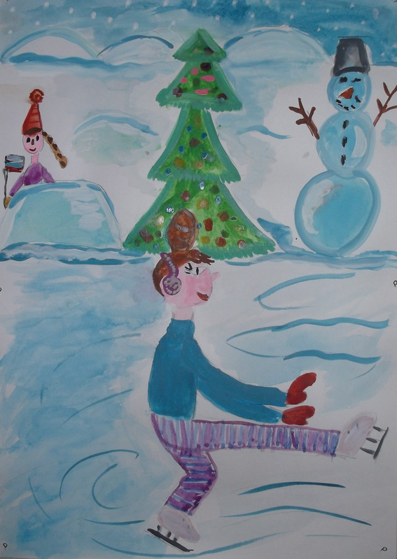 Детский рисунок - Новогоднее ледовое шоу