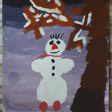 Рисунок "Скоро скоро Новый год - снега снеговик несет"