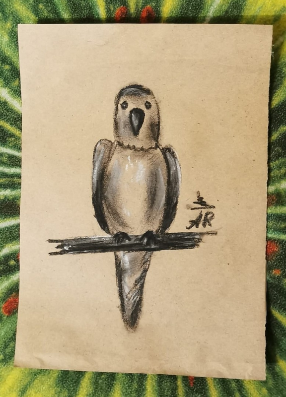 Детский рисунок - Попугай 3