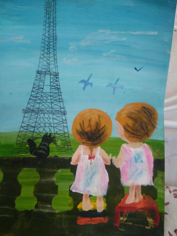Детский рисунок - Париж