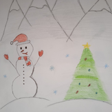 Рисунок "Снеговик" на конкурс "Конкурс творческого рисунка “Свободная тема-2022”"
