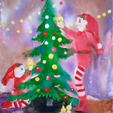 Рисунок "Новогодняя елка" на конкурс "Конкурс детского рисунка "Новогоднее Настроение - 2021""