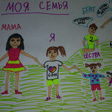 Рисунок "Моя семья на прогулке" на конкурс "Конкурс творческого рисунка “Моя Семья - 2019”"