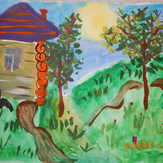 Рисунок "Сказочный домик на опушке леса"