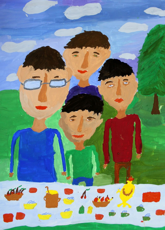 Детский рисунок - Моя семья